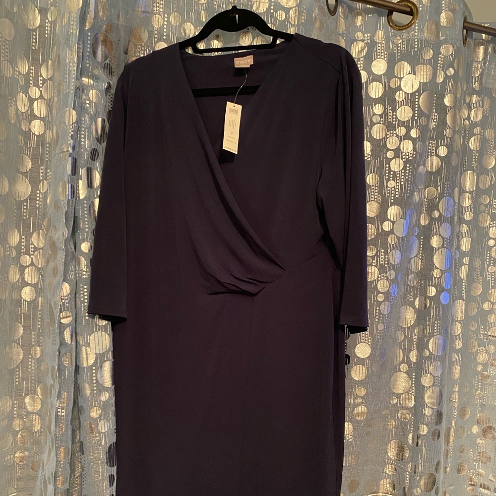 Chico’s Size 2 Navy Midi Wrap Dress